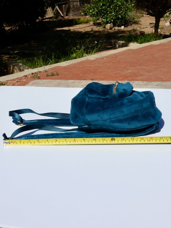 Juicy Couture Teal Velvet Mini Backpack with Crystal Logo main image 10